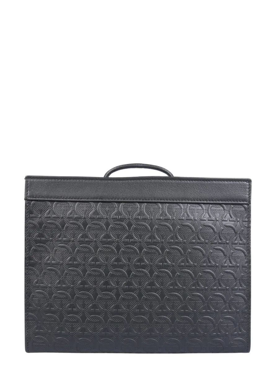 Salvatore Ferragamo Gancini Embossed Clutch Bag