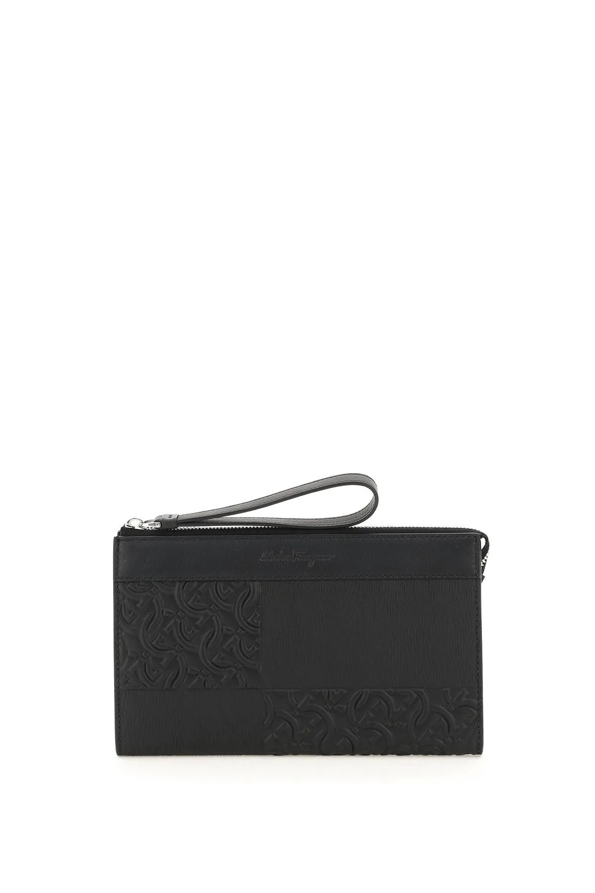 Salvatore Ferragamo Gancini Embossed Clutch Bag