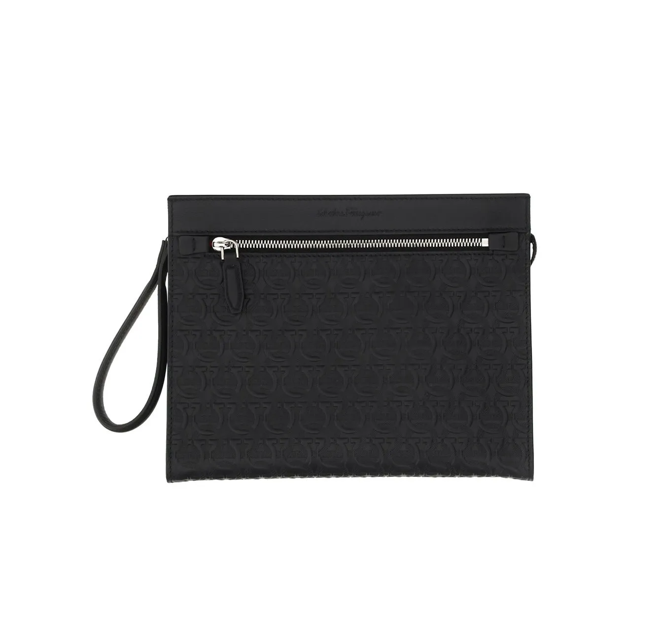 Salvatore Ferragamo Logo Detailed Zip-Up Clutch Bag
