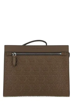 Salvatore Ferragamo Monogram Printed Clutch Bag