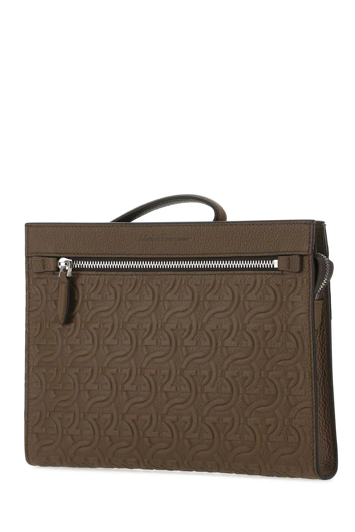 Salvatore Ferragamo Monogram Printed Clutch Bag