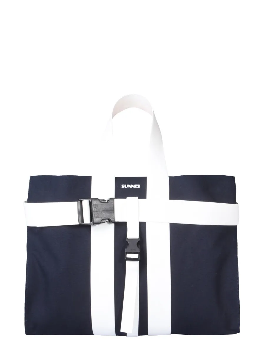 Sunnei Parallelepiped Buckle Detailed Messenger Bag