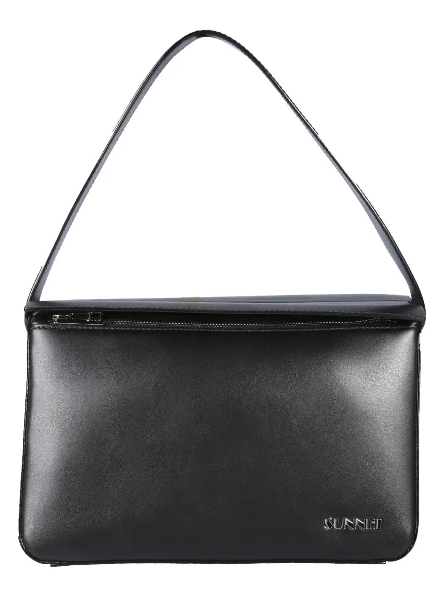 Sunnei Peso Logo Detailed Top Zip Tote Bag