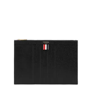 Thom Browne Debossed 4-Bar Zipped Clutch Bag