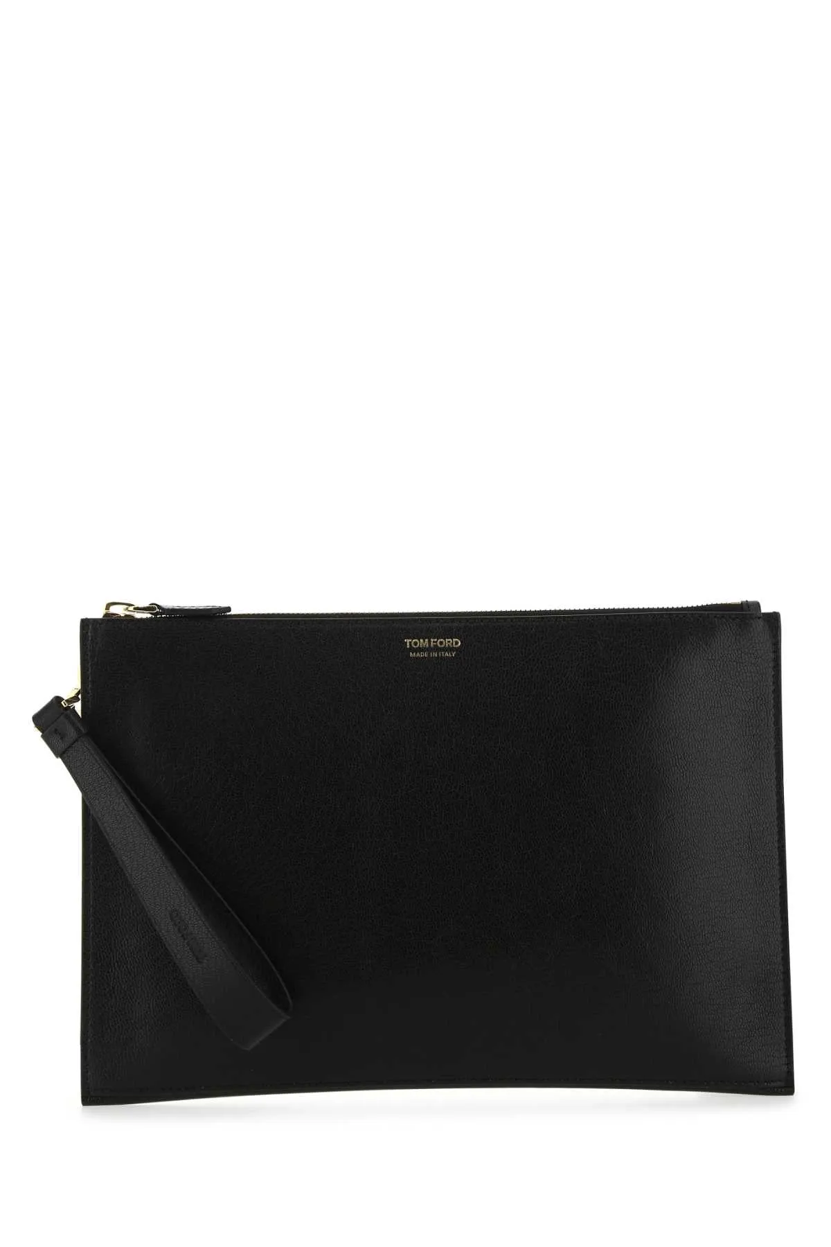 Tom Ford Logo Detailed Zipped Clutch Bag