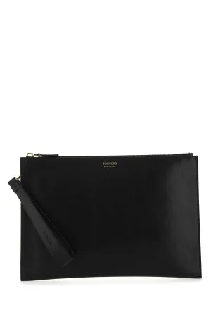 Tom Ford Logo Detailed Zipped Clutch Bag