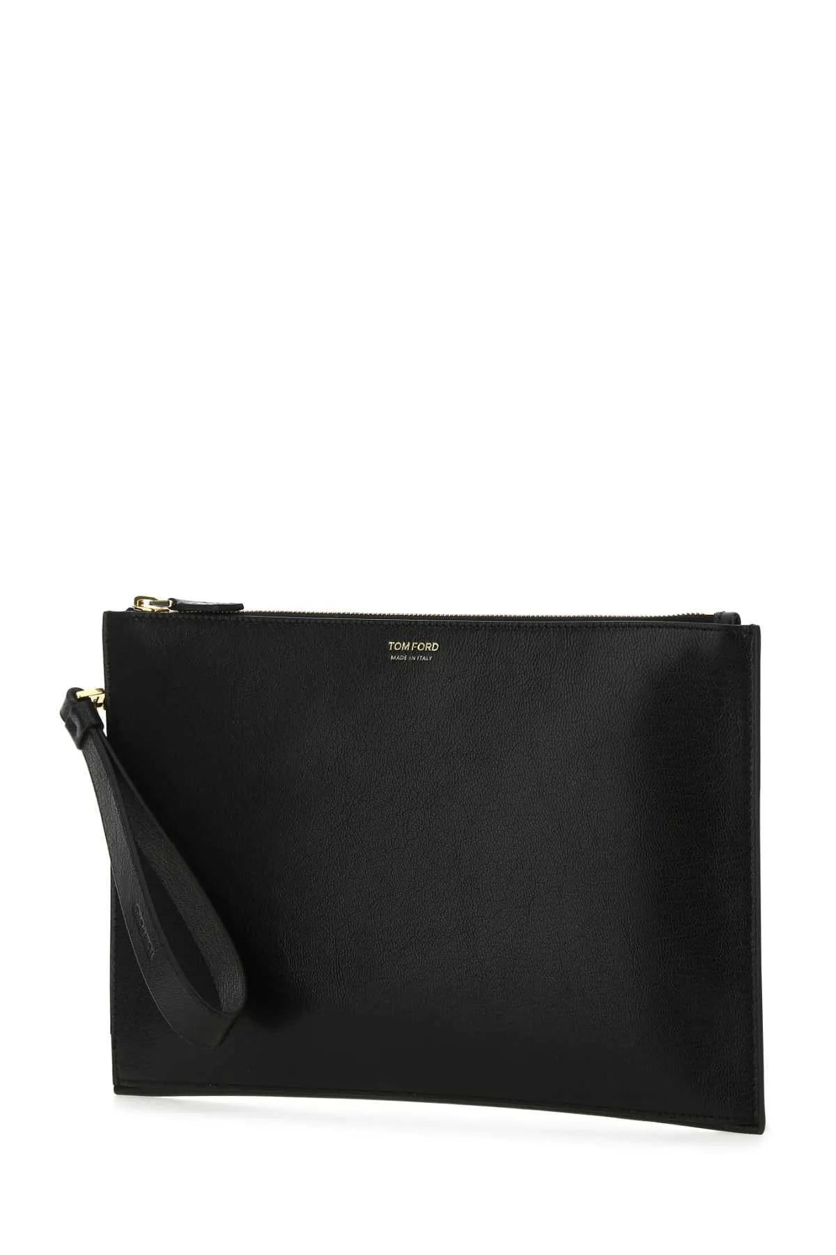 Tom Ford Logo Detailed Zipped Clutch Bag