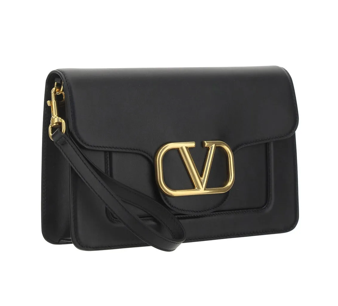 Valentino Garavani Logo Plaque Fold-Over Clutch Bag