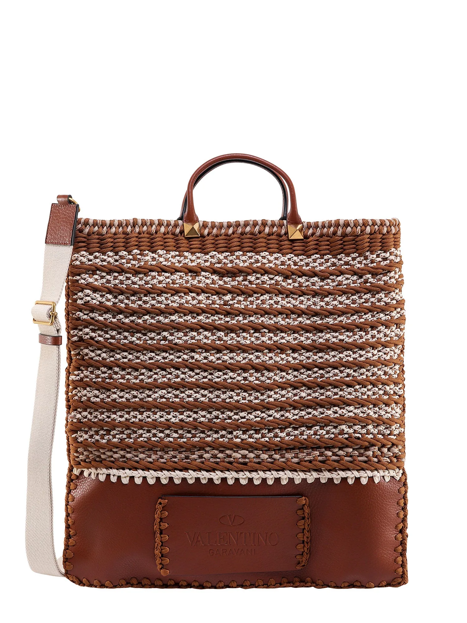 Valentino Garavani Rockstud Crochet Tote Bag
