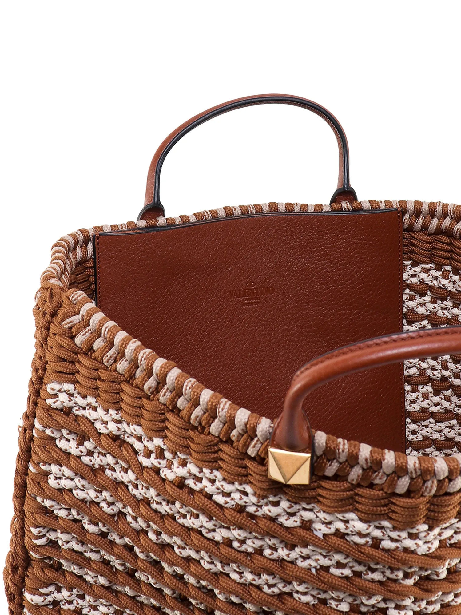 Valentino Garavani Rockstud Crochet Tote Bag