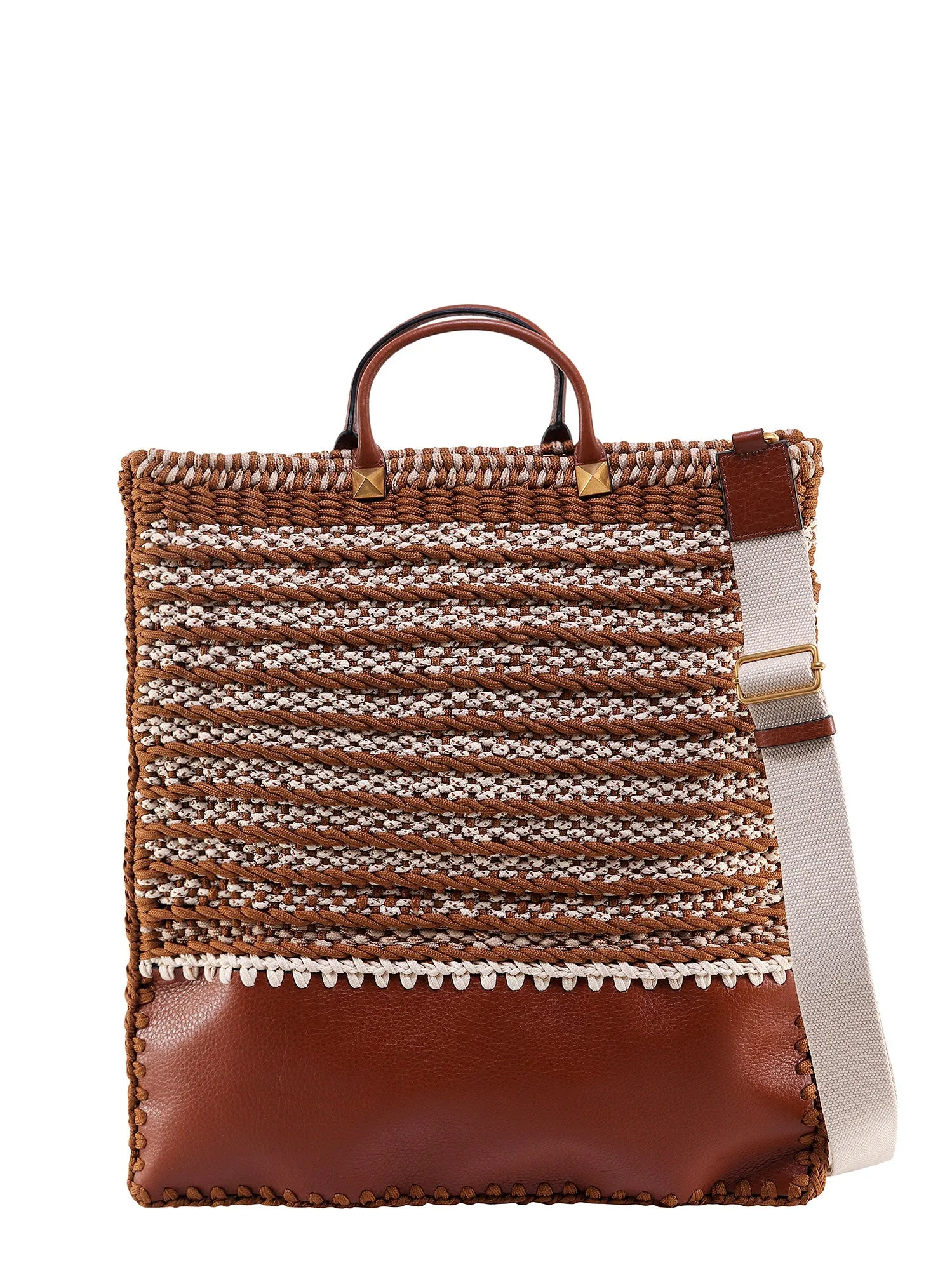 Valentino Garavani Rockstud Crochet Tote Bag