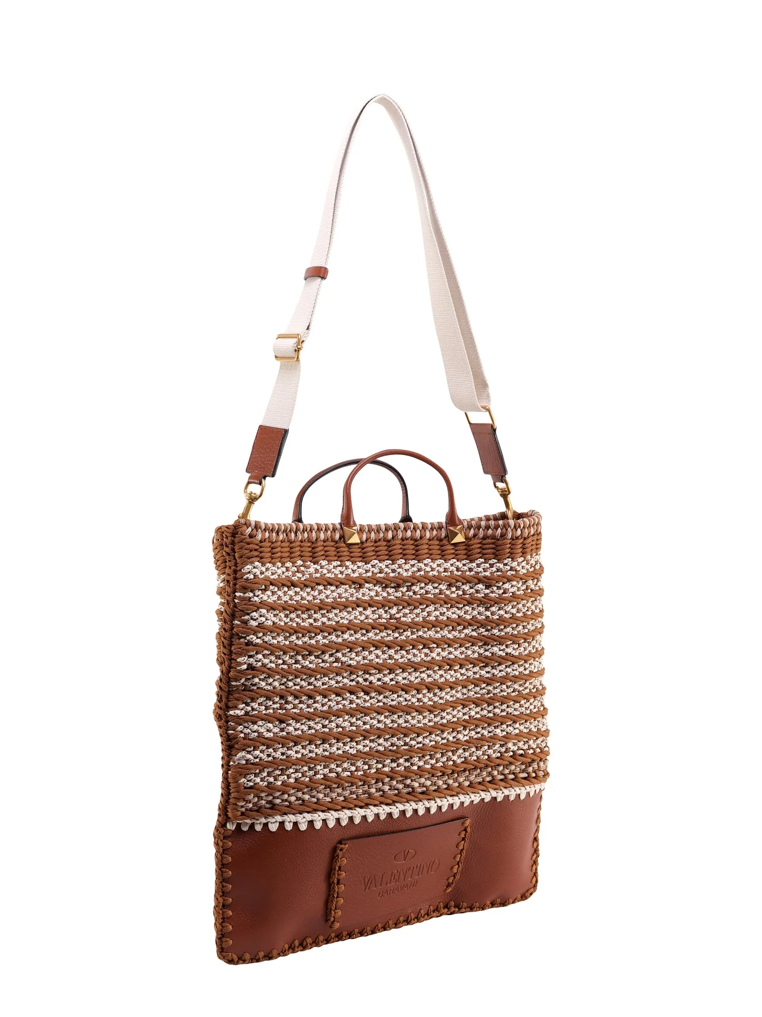 Valentino Garavani Rockstud Crochet Tote Bag