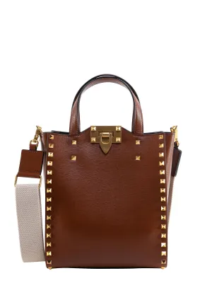 Valentino Garavani Rockstud Logo Detailed Tote Bag