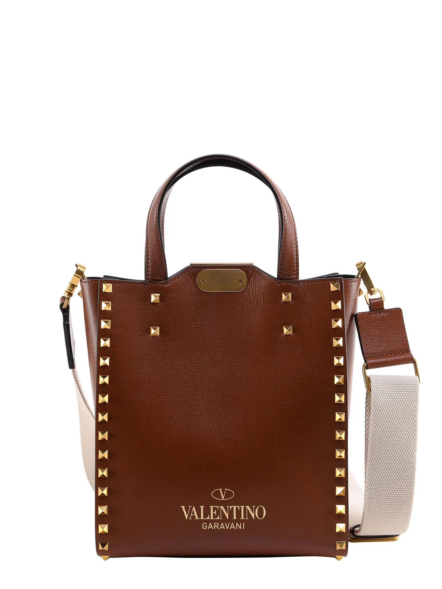 Valentino Garavani Rockstud Logo Detailed Tote Bag