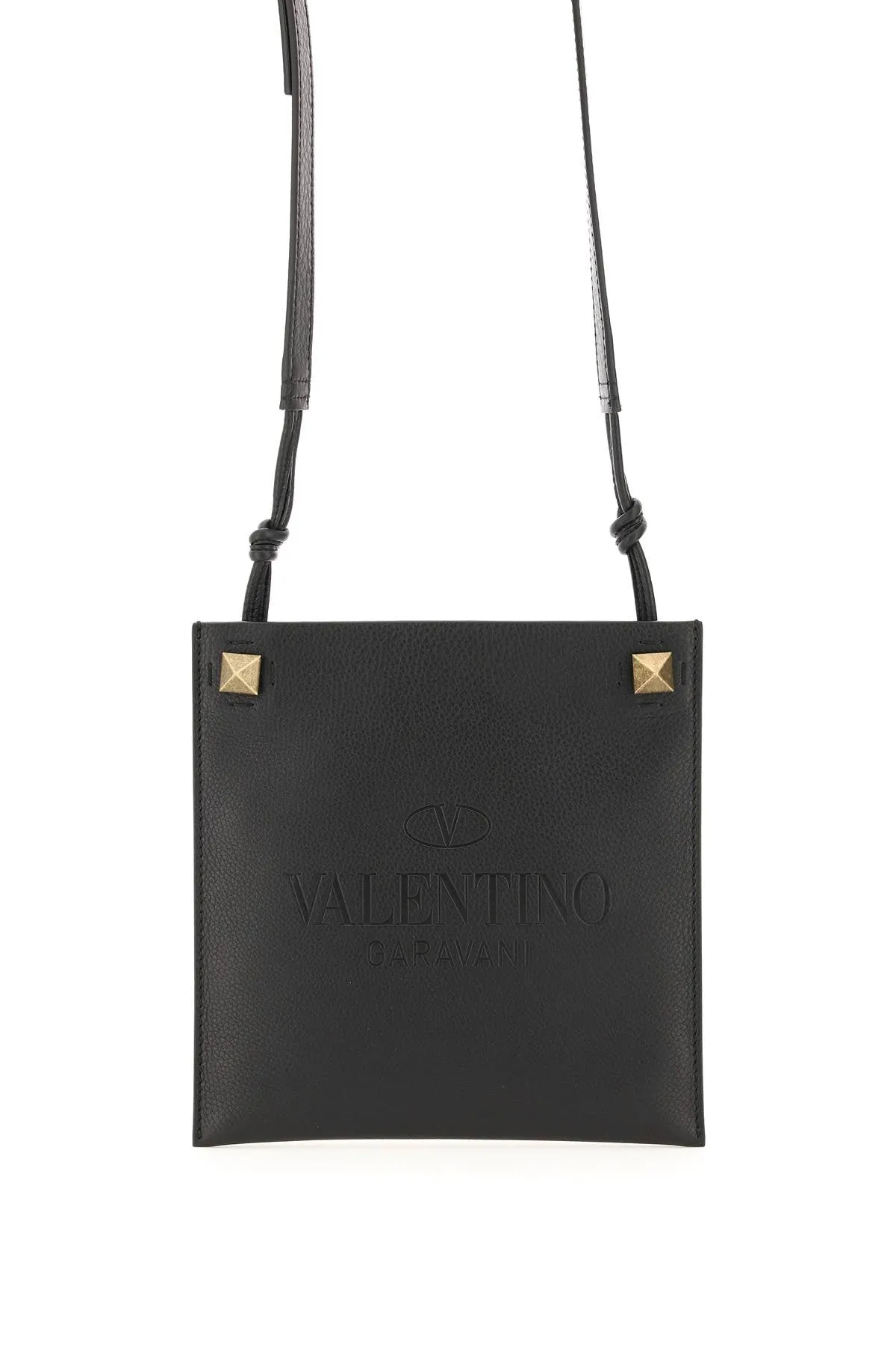 Valentino Garavani Rockstud Logo Embossed Crossbody Bag