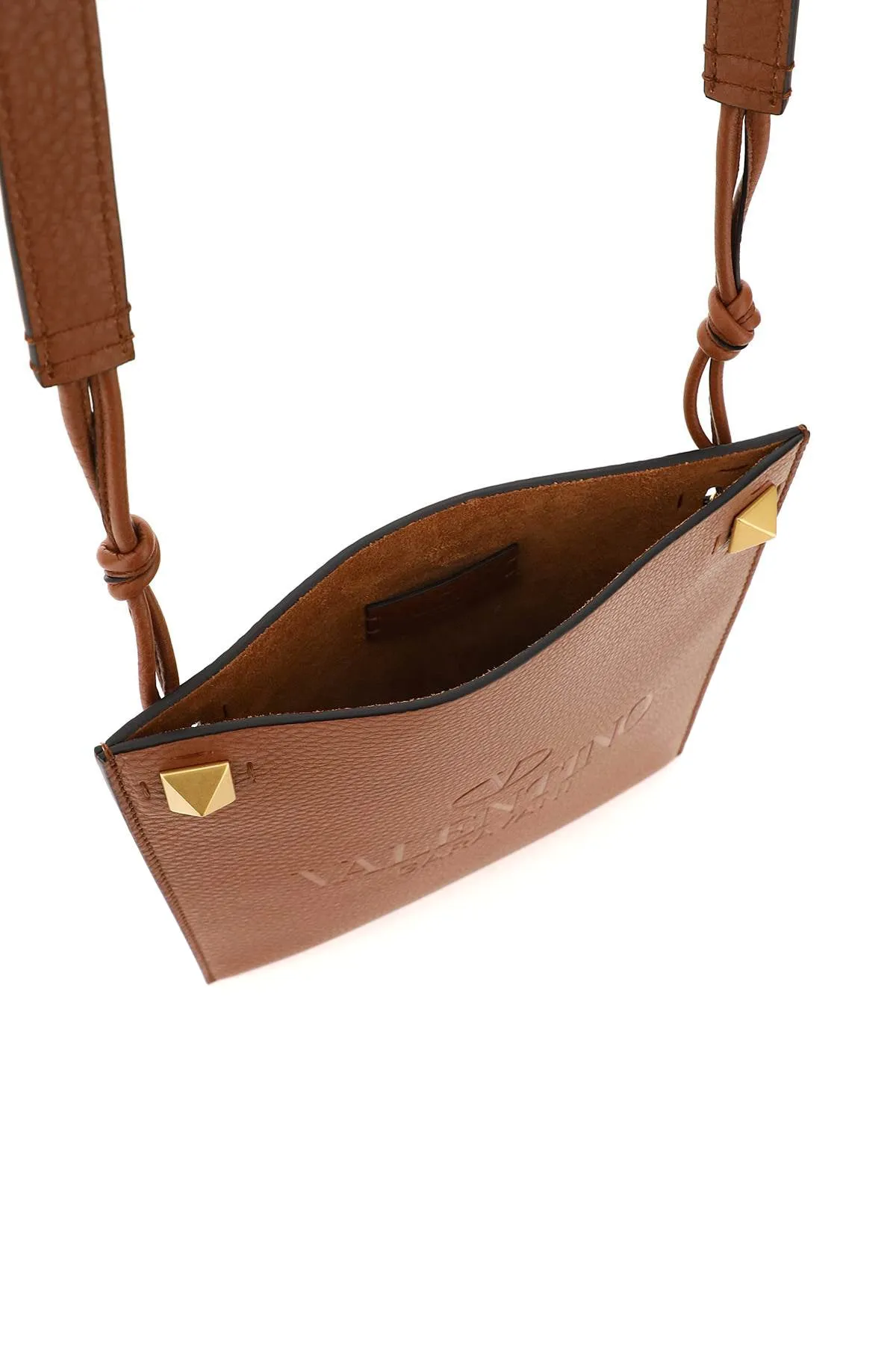Valentino Garavani Rockstud Logo Embossed Crossbody Bag
