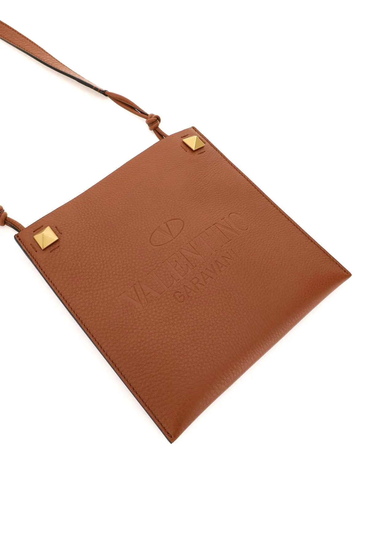 Valentino Garavani Rockstud Logo Embossed Crossbody Bag