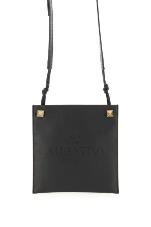 Valentino Garavani Rockstud Logo Embossed Crossbody Bag