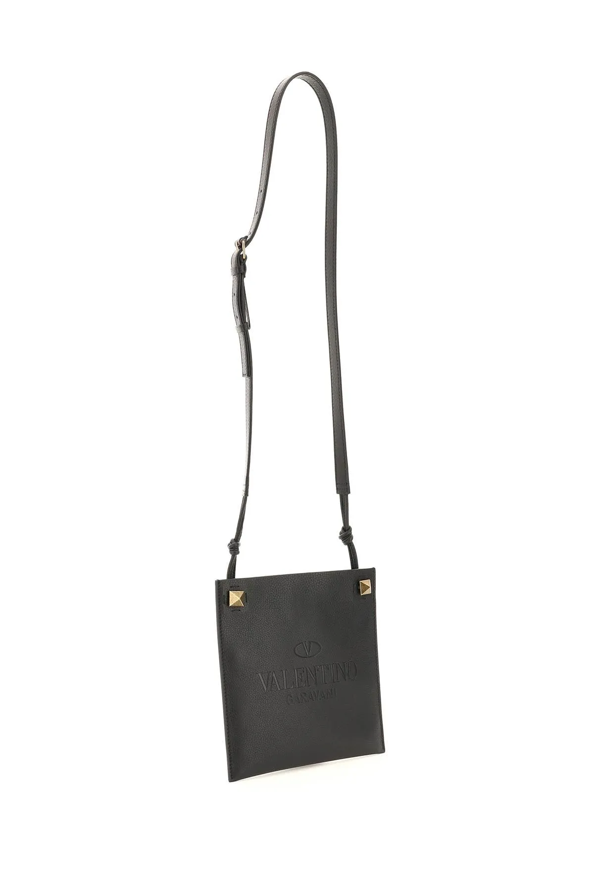Valentino Garavani Rockstud Logo Embossed Crossbody Bag