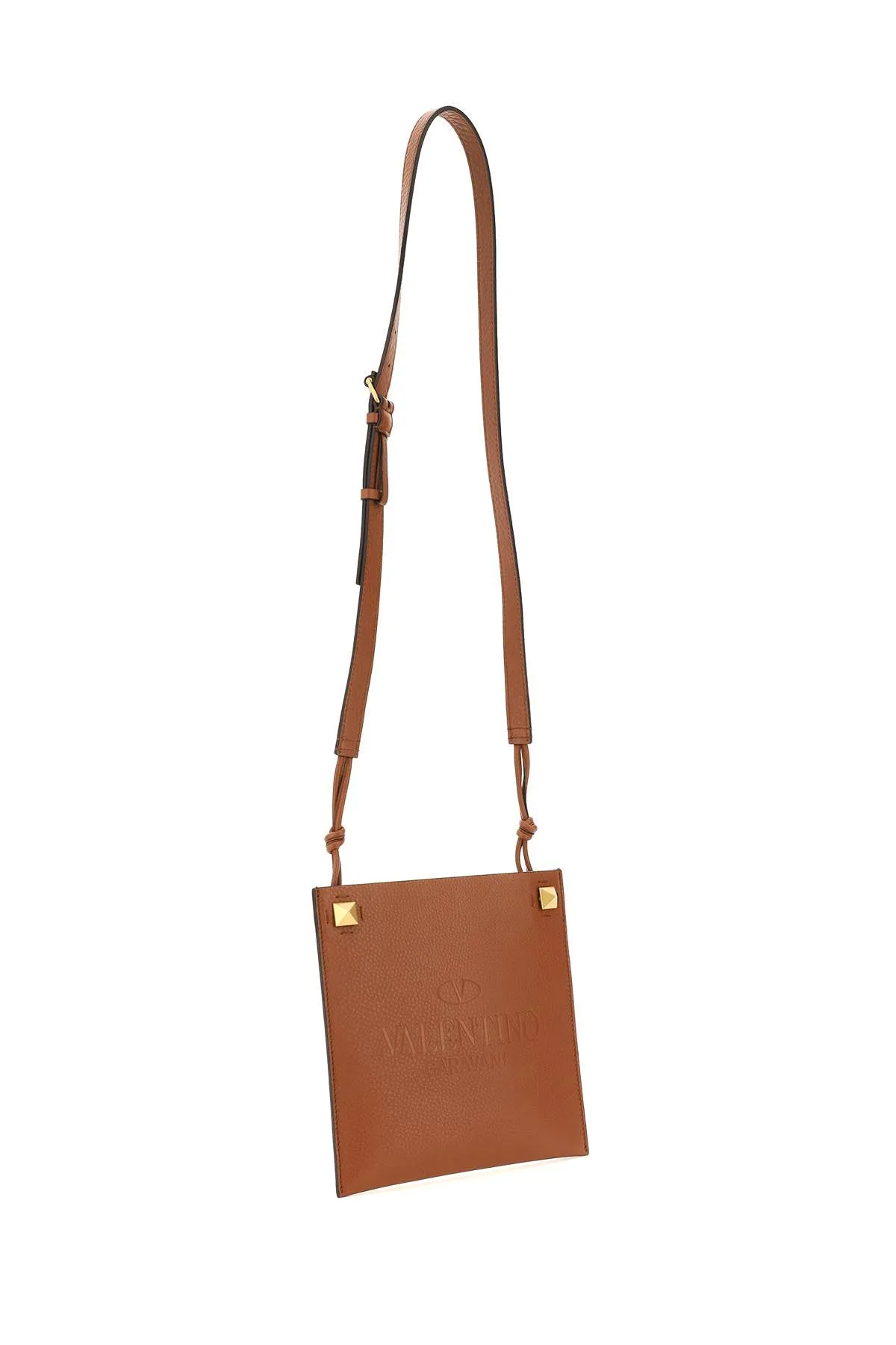 Valentino Garavani Rockstud Logo Embossed Crossbody Bag
