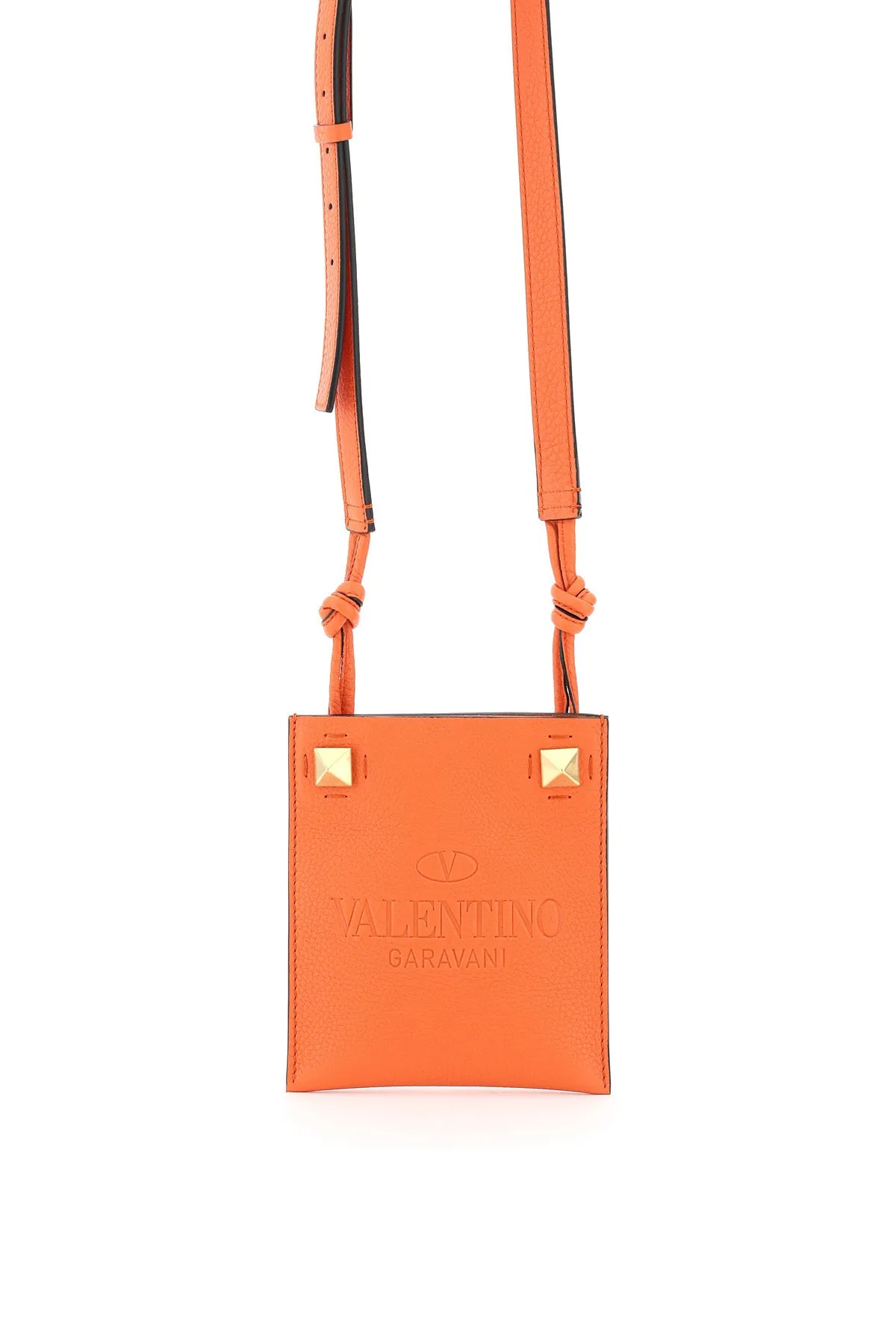 Valentino Garavani Rockstud Logo Embossed Messenger Bag