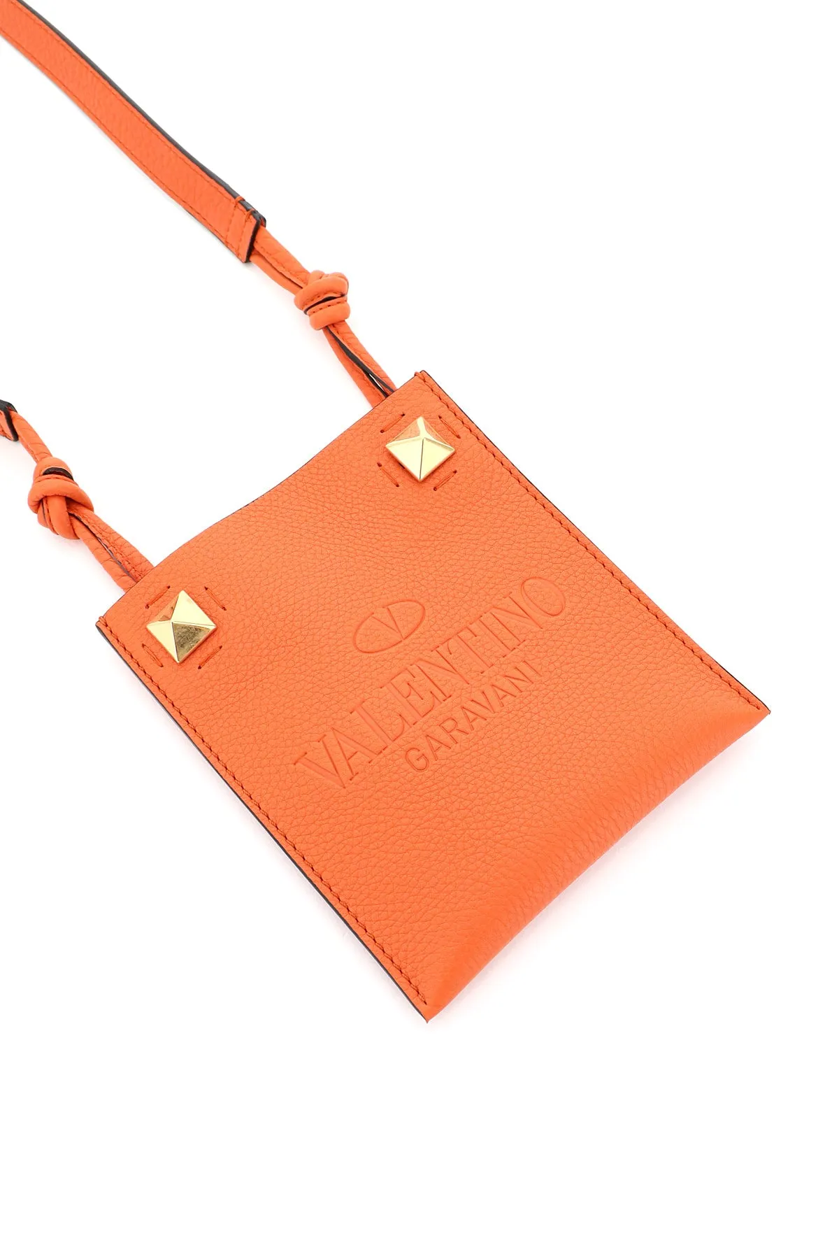 Valentino Garavani Rockstud Logo Embossed Messenger Bag