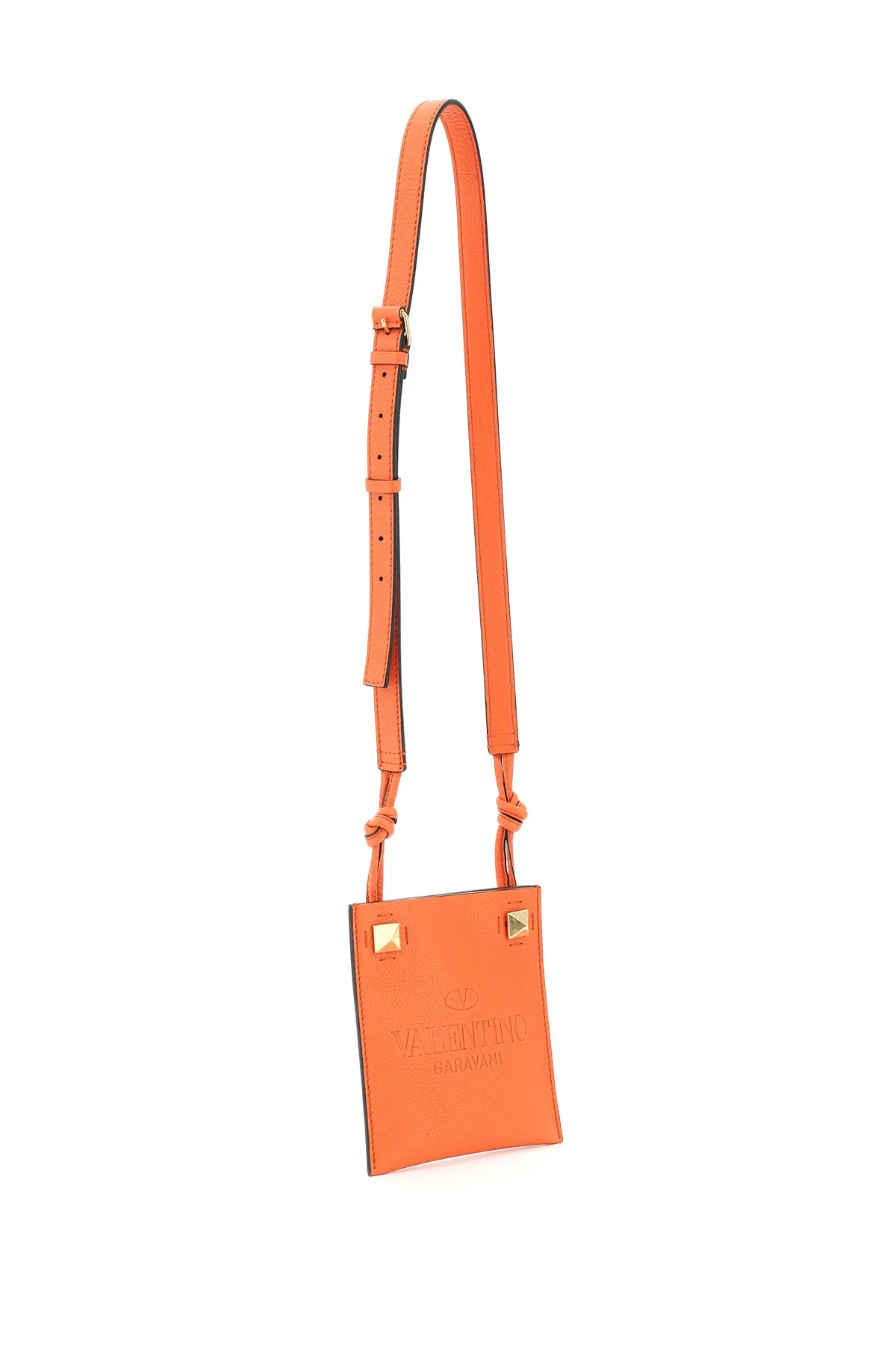 Valentino Garavani Rockstud Logo Embossed Messenger Bag