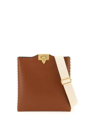 Valentino Garavani Rockstud Logo Print Messenger Bag