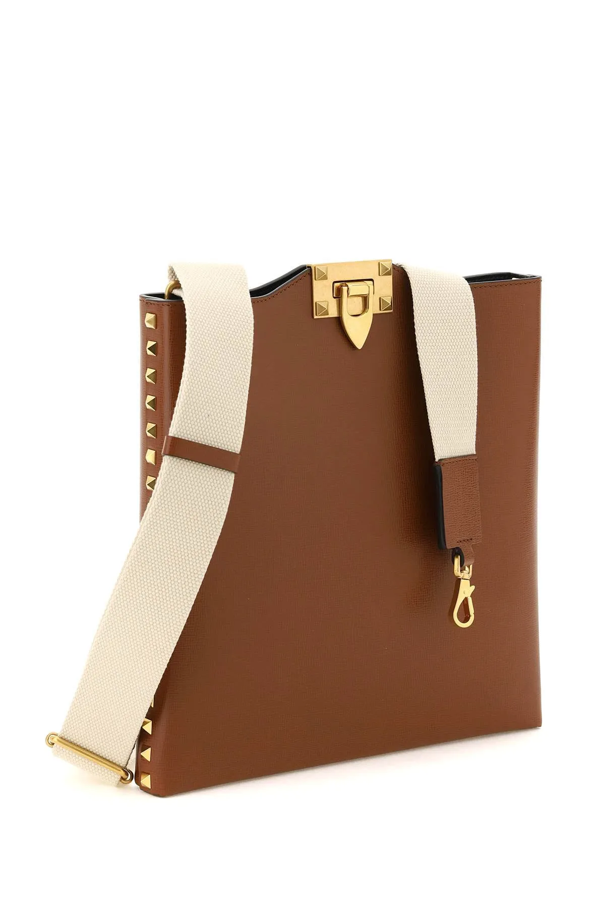 Valentino Garavani Rockstud Logo Print Messenger Bag