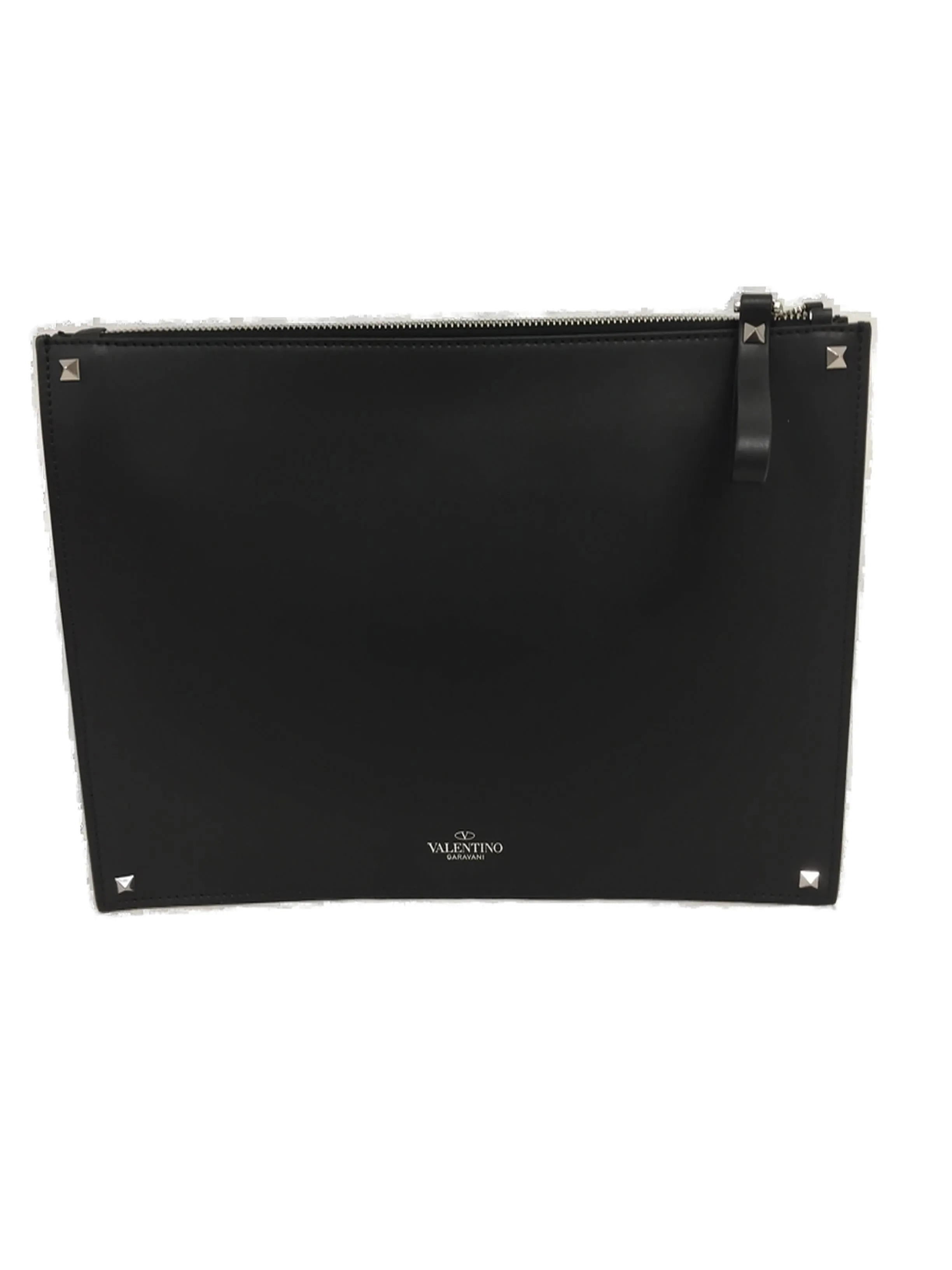 Valentino Garavani Rockstud VLTN Printed Zipped Clutch Bag
