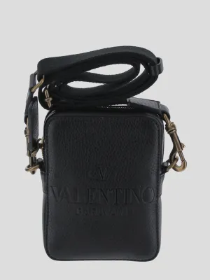 Valentino Logo Debossed Zip-Up Crossbody Bag