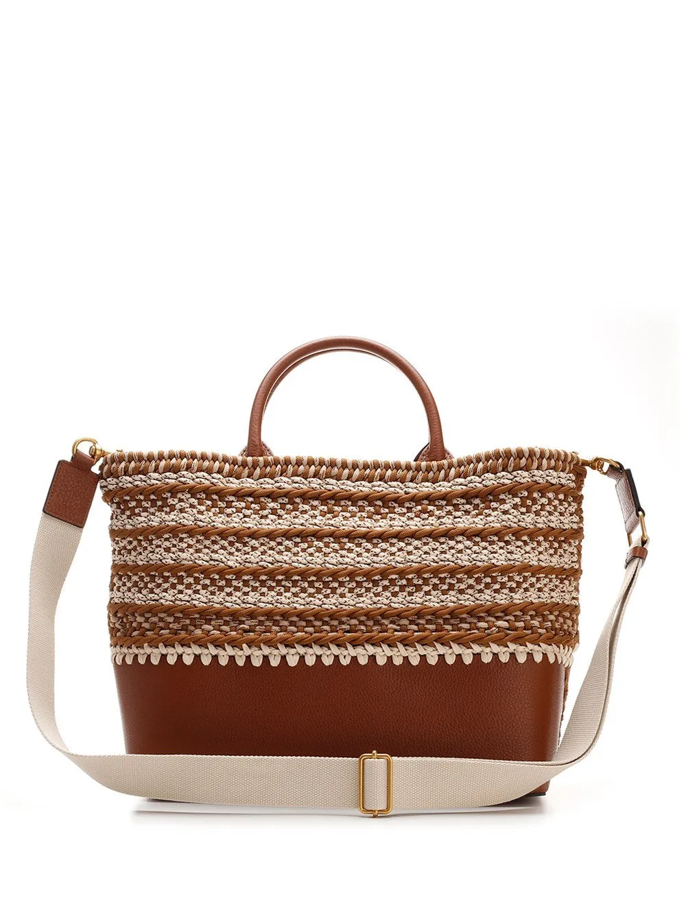 Valentino Logo Emboosed Medium Interwoven Tote Bag