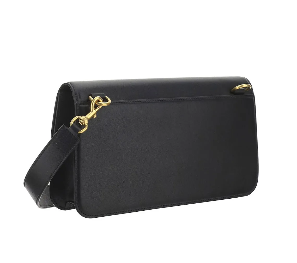 Valentino Logo Plaque Fold-Over Messenger Bag