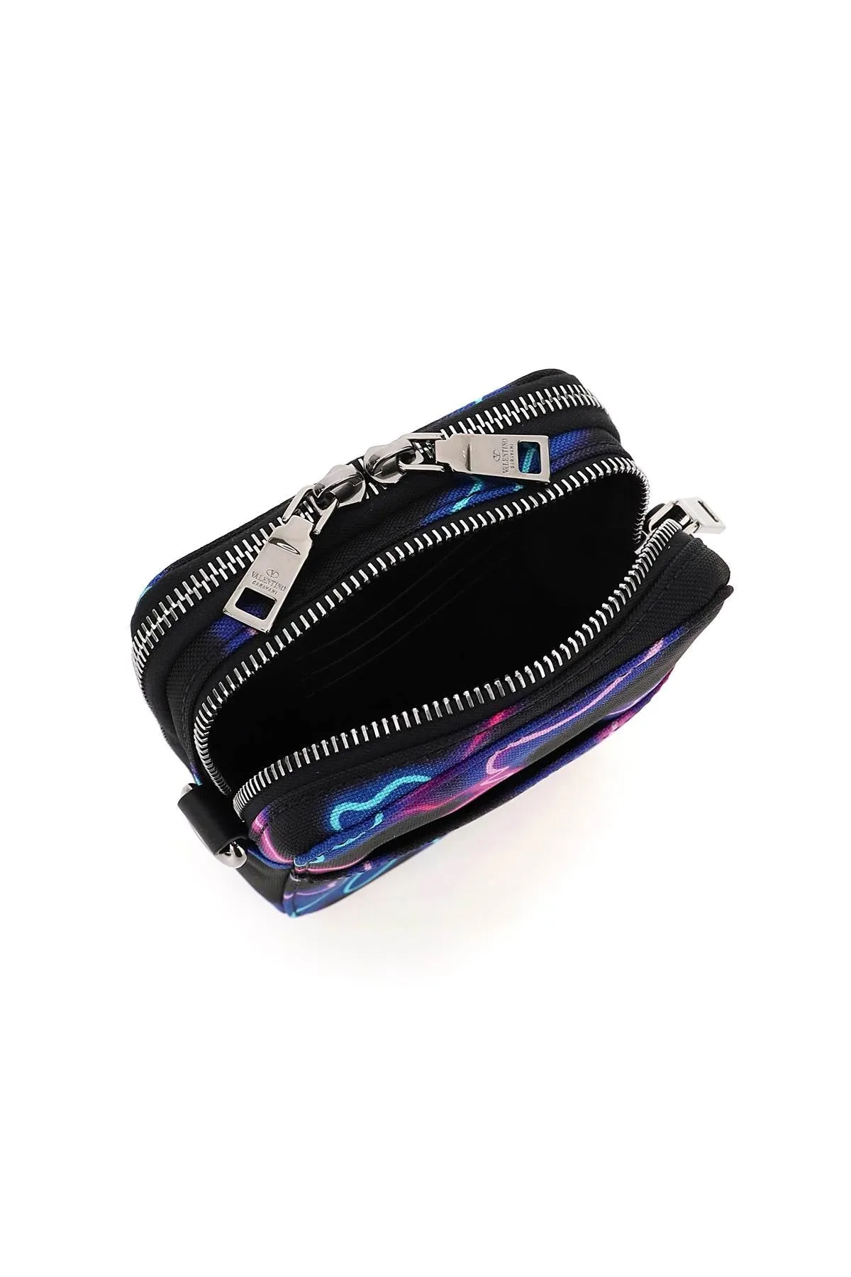Valentino Logo Printed Zip-Up Crossbody Bag