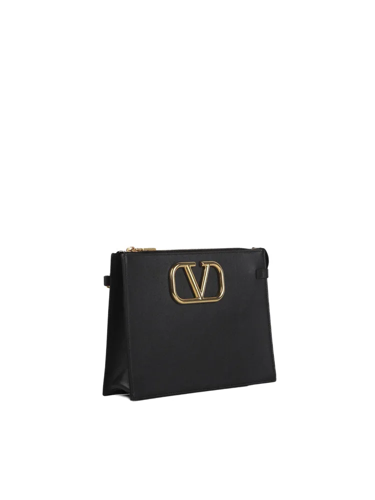 Valentino VLogo Signature Zipped Clutch Bag