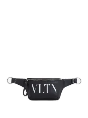 Valentino VLTN Logo Printed Zipped Belt Bag