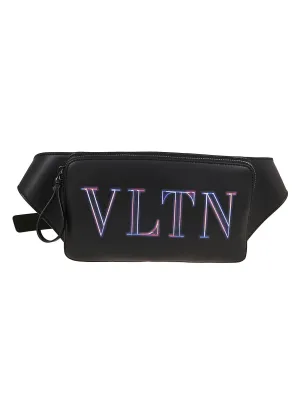 Valentino VLTN Logo Printed Zipped Belt Bag