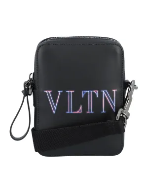 Valentino VLTN Logo Printed Zipped Shoulder Bag