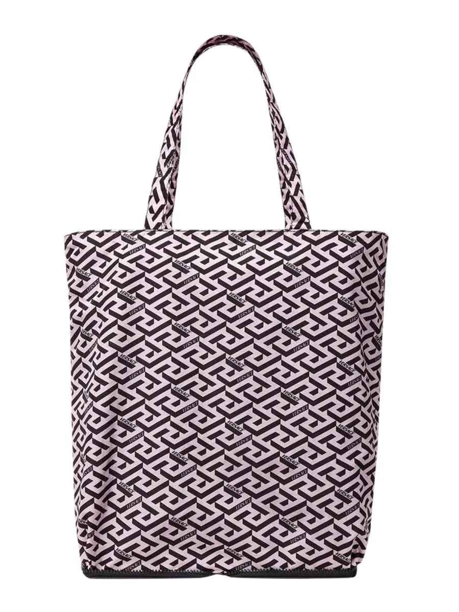 Versace Double Handle La Greca Printed Tote Bag