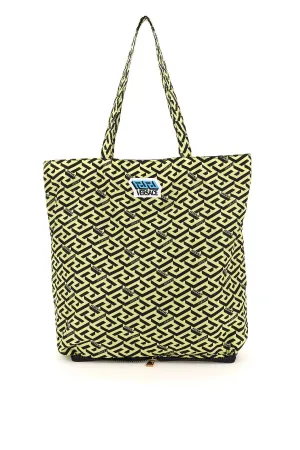 Versace Double Handle La Greca Printed Tote Bag
