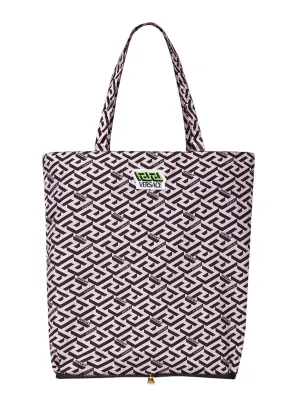 Versace Double Handle La Greca Printed Tote Bag