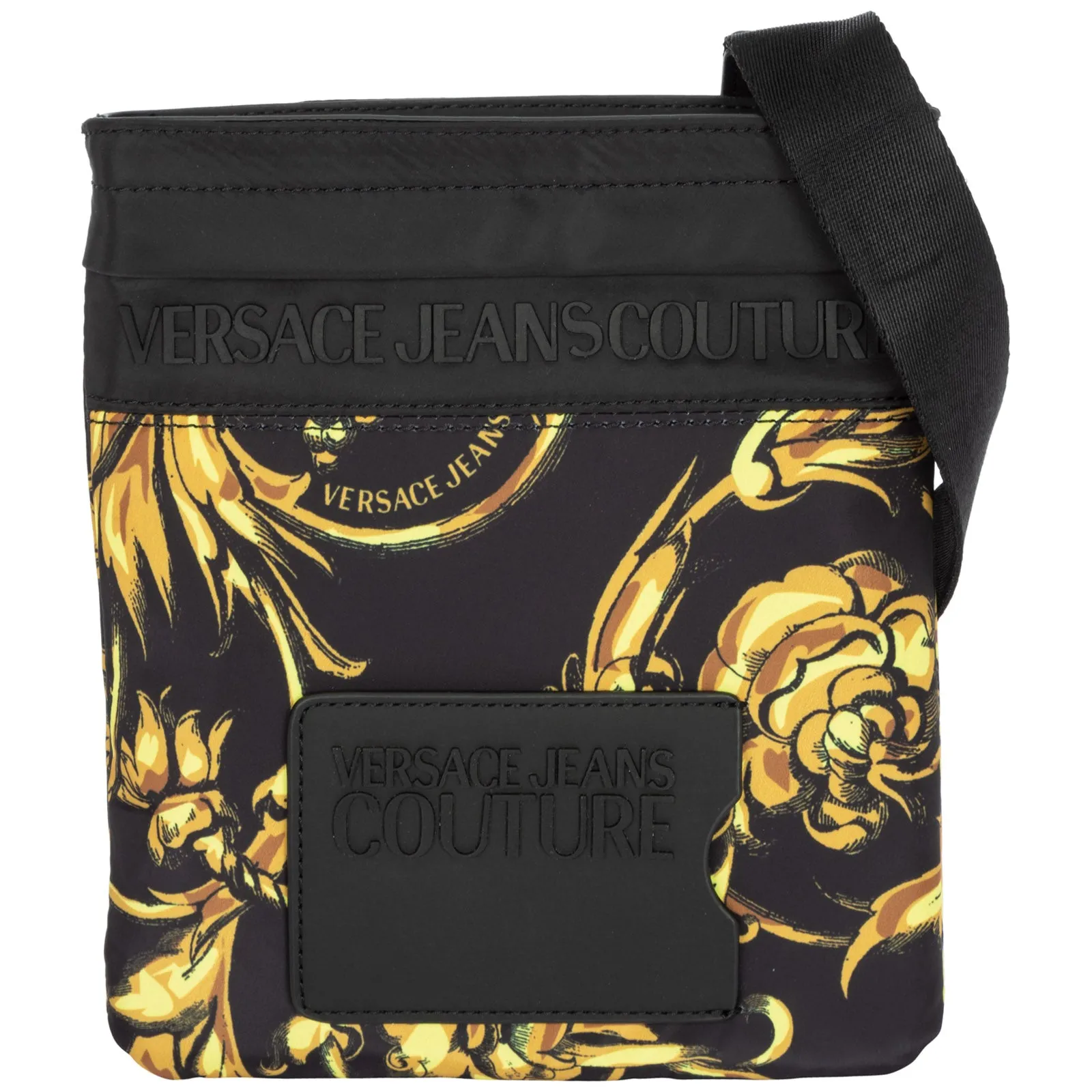 Versace Jeans Couture Logo Embossed Zipped Messenger Bag
