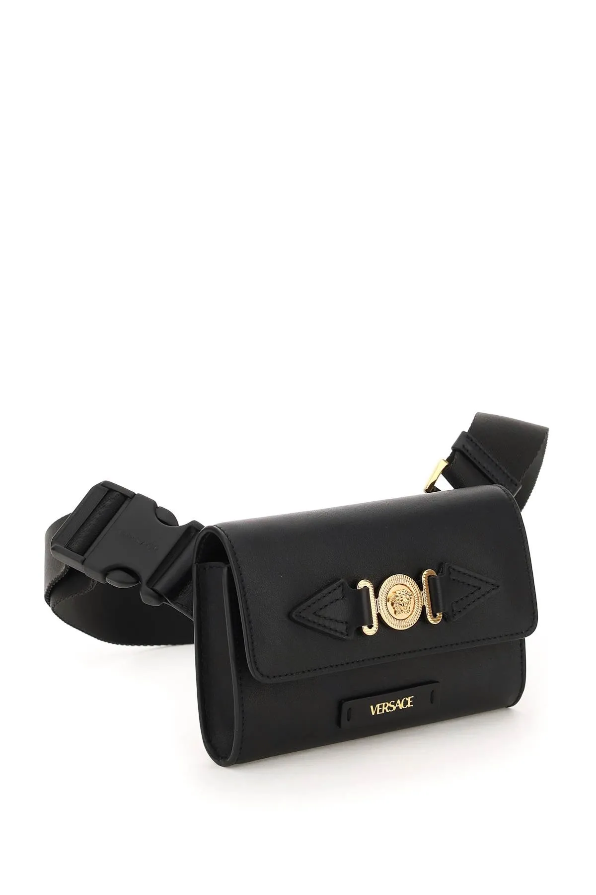 Versace Medusa Logo Patch Foldover Shoulder Bag