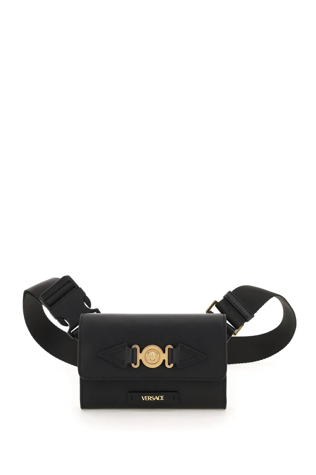 Versace Medusa Logo Patch Foldover Shoulder Bag
