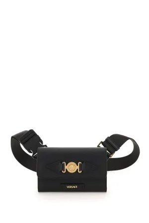 Versace Medusa Logo Patch Foldover Shoulder Bag
