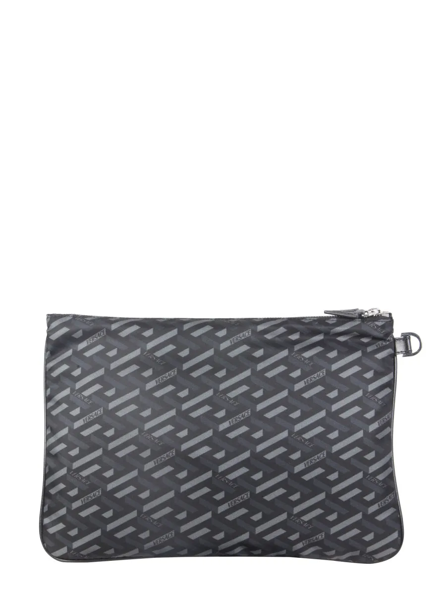 Versace Medusa Printed Zipped Clutch Bag