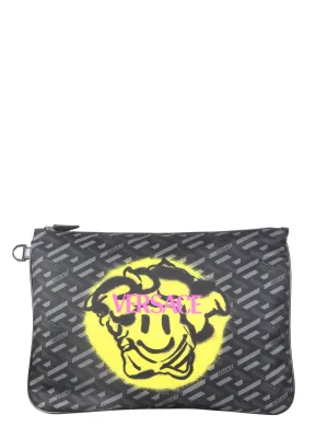 Versace Medusa Printed Zipped Clutch Bag